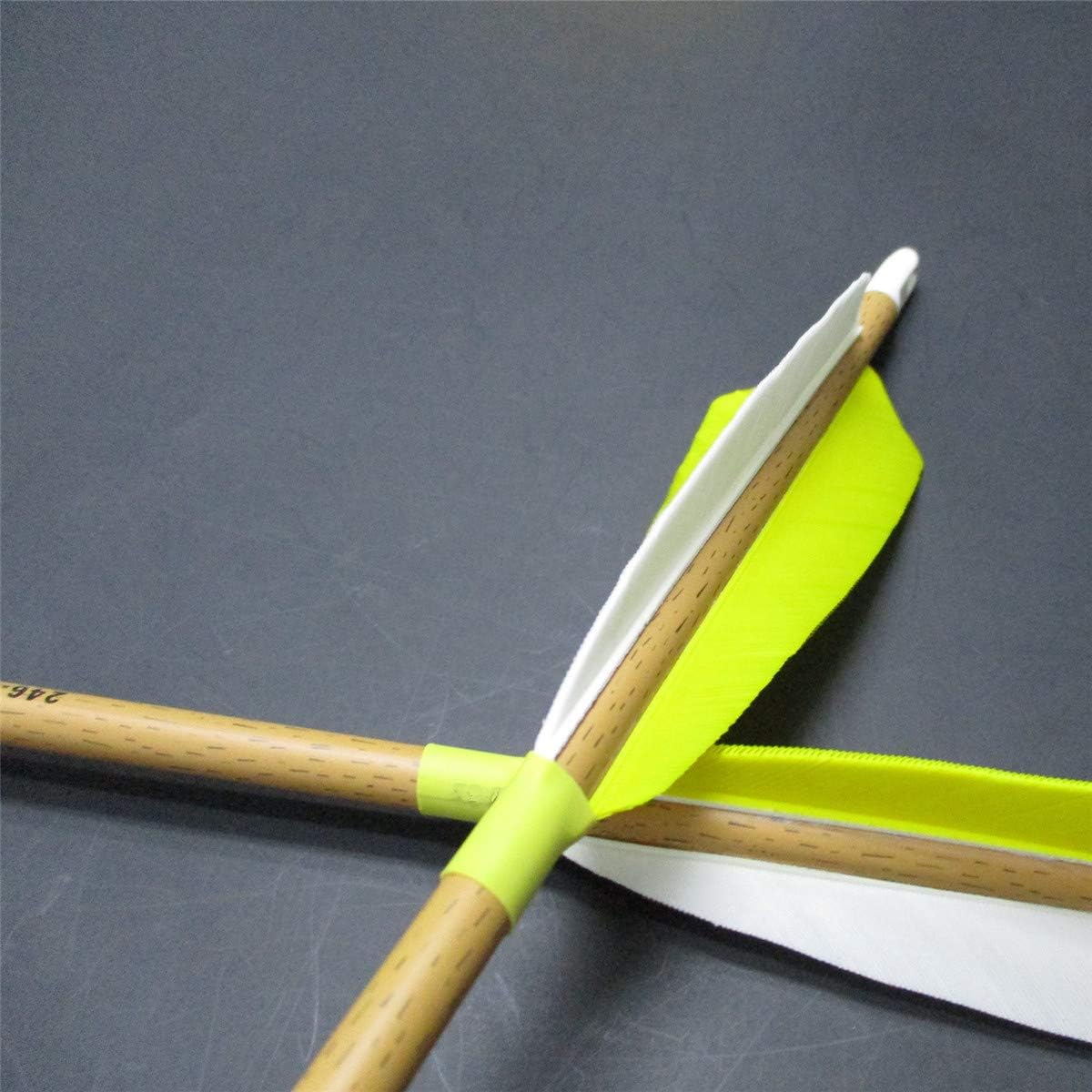 Archery Carbon Arrows - 500 Spine with Helical Real Feathers & Removable Tips | 6 Pack for Compound & Recurve Bows