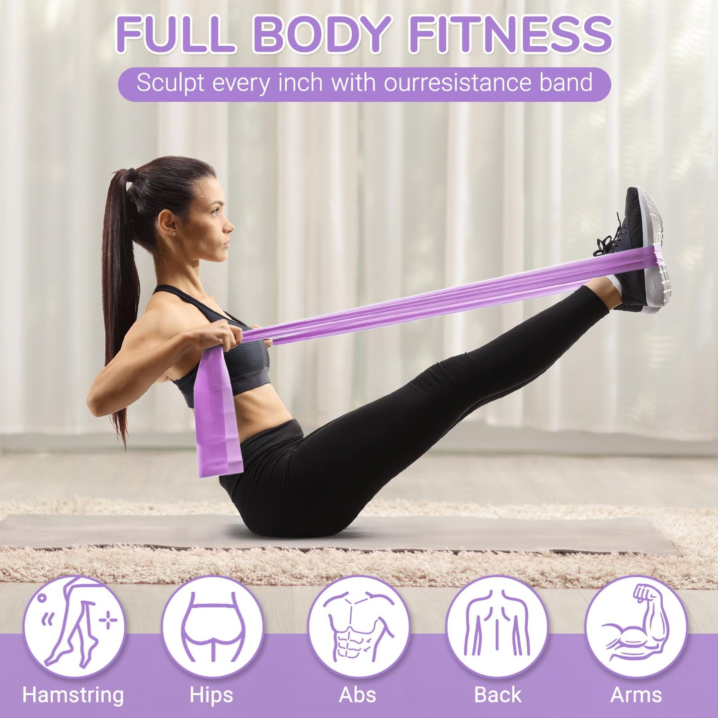 TOPZGLEEY Pilates Ring and Ball Set with Resistance Bands - Pilates Equipment for Home Workout - 14'' & 12'' Pilates Rings, 2 Pilates Balls, 5 Resistance Bands,Guide (Purple &Pink)