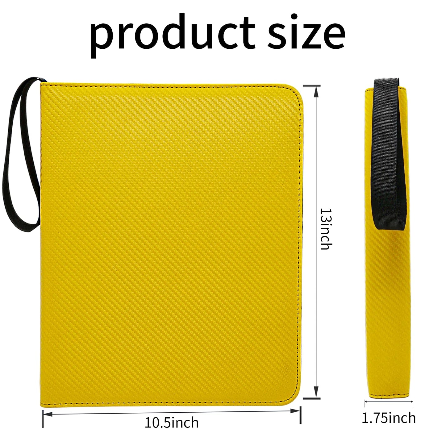 Card Binder – 720 Capacity, Zippered Trading Card Holder for MTG, Sports & Collectible Cards – Acid-Free, Durable & Travel-Friendly Storage (Yellow, 9 Pocket)
