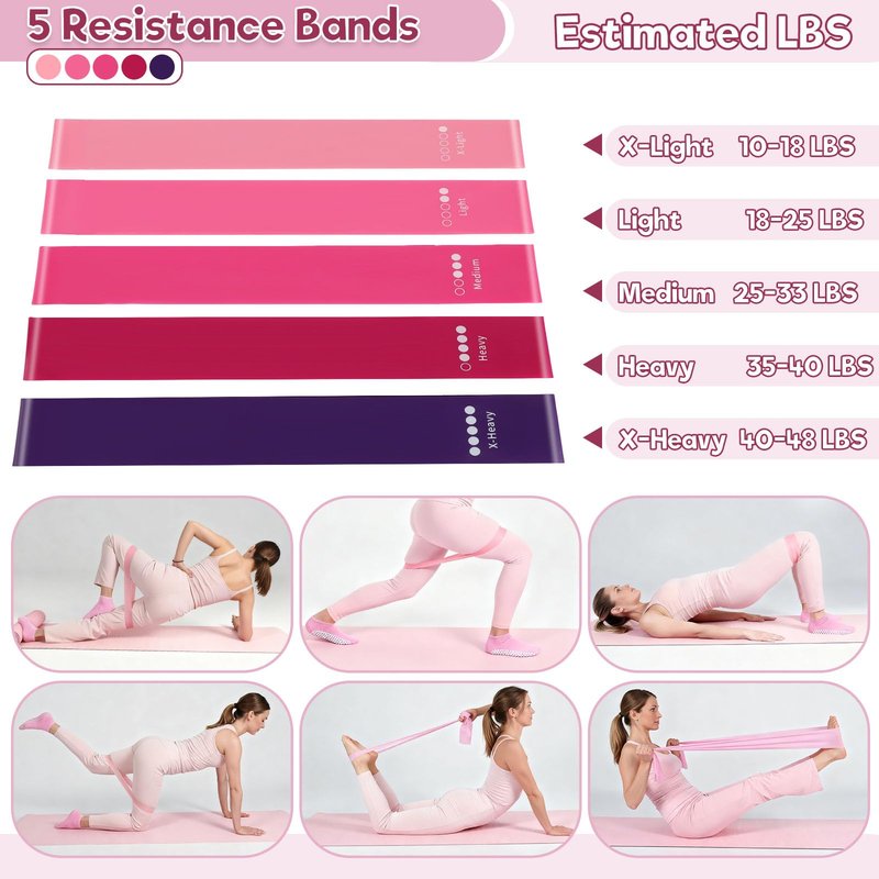 21 Pcs Pilates Ring Set for Women, Comprehensive At Home Pilates Kit with 12" Magic Circle, Pilates Ball, 5 Resistance Bands & Grip Socks, Full Body Sculpting Pilates Equipment for Home Workouts