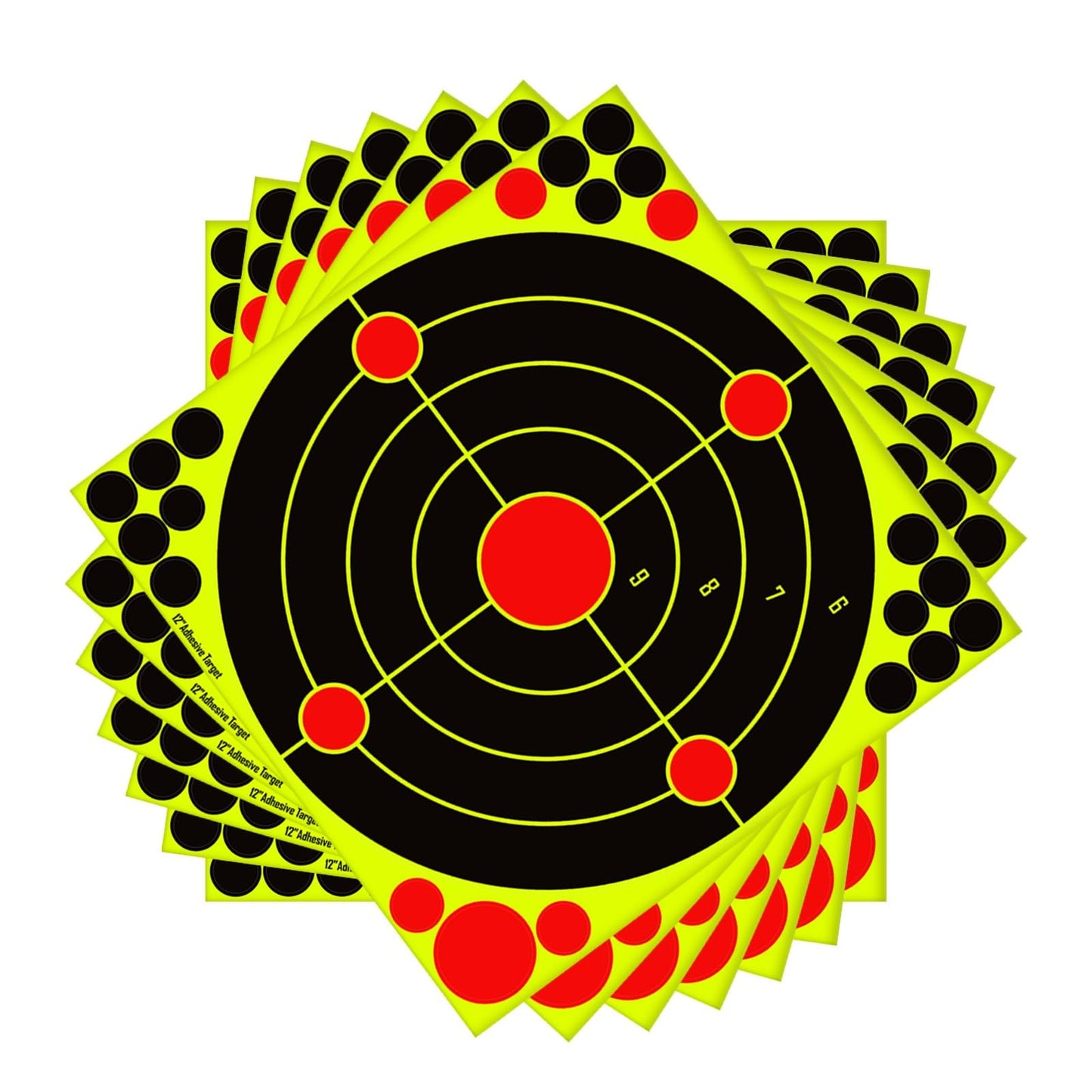 PTPHJEG 12x12 inch Silhouette Splatter Targets - Bright Fluorescent Yellow Easily seen on Impact When Hitting Target for BB Guns, airguns, Rifles, Indoor and Outdoor ranges (50 Pack)