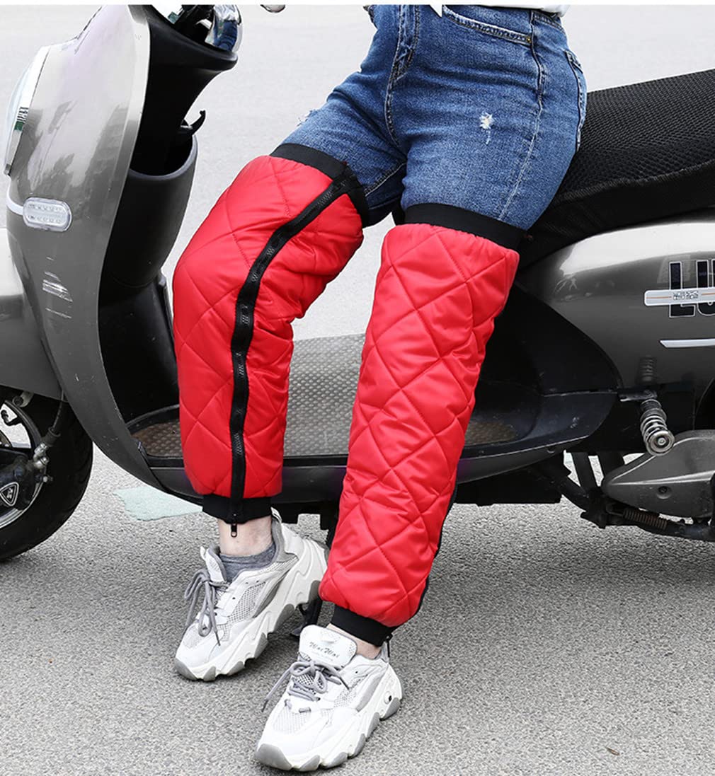 Warm Leg Sleeves Waterproof Motorcycle Knee Pads Zipper Leg Warmer Winter Thermal Knee Brace Motorcycle Leg Guards Driving Knee Pads Protectors for Skiing Snowboarding Cycling Arthritis Outdoor Sports