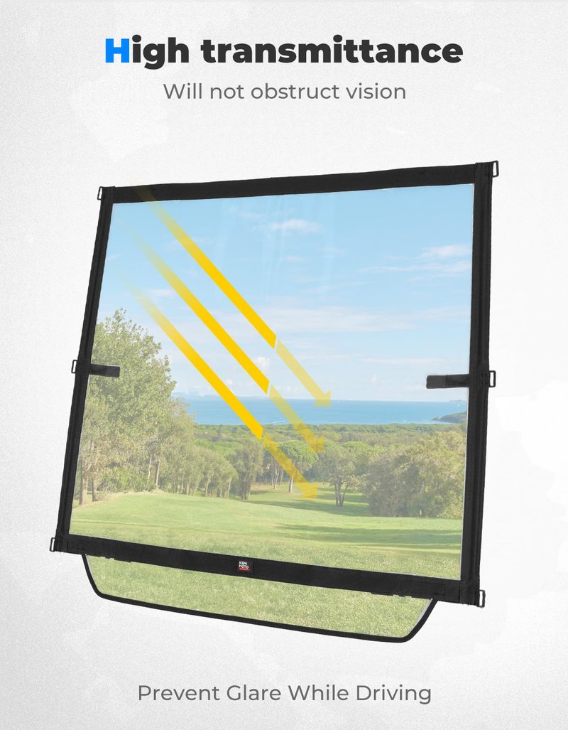KEMIMOTO Foldable Golf Cart Windshield Compatible with EZGO TXT 1994-2013, Portable Lightweight PVC Windshield, Black