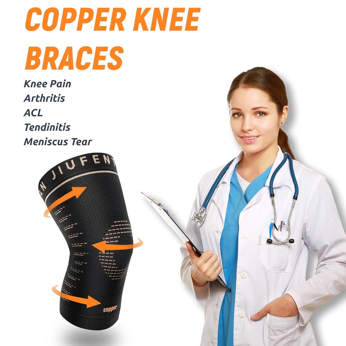 Copper Knee Sleeve - Arthritis Relief Brace for Men & Women | Small Size for Joint Pain, Tendinitis, ACL Support