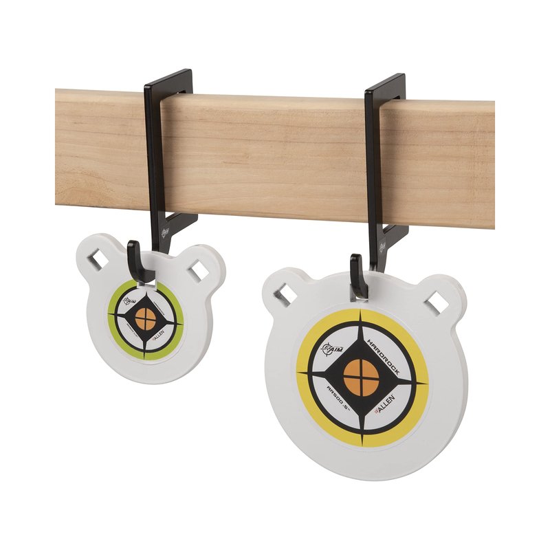 EZ Aim Target Hanger by Allen Company - Steel Gong Target Hooks for Shooting Range Practice - Solid Steel Construction - 6""L x 4""H - Black