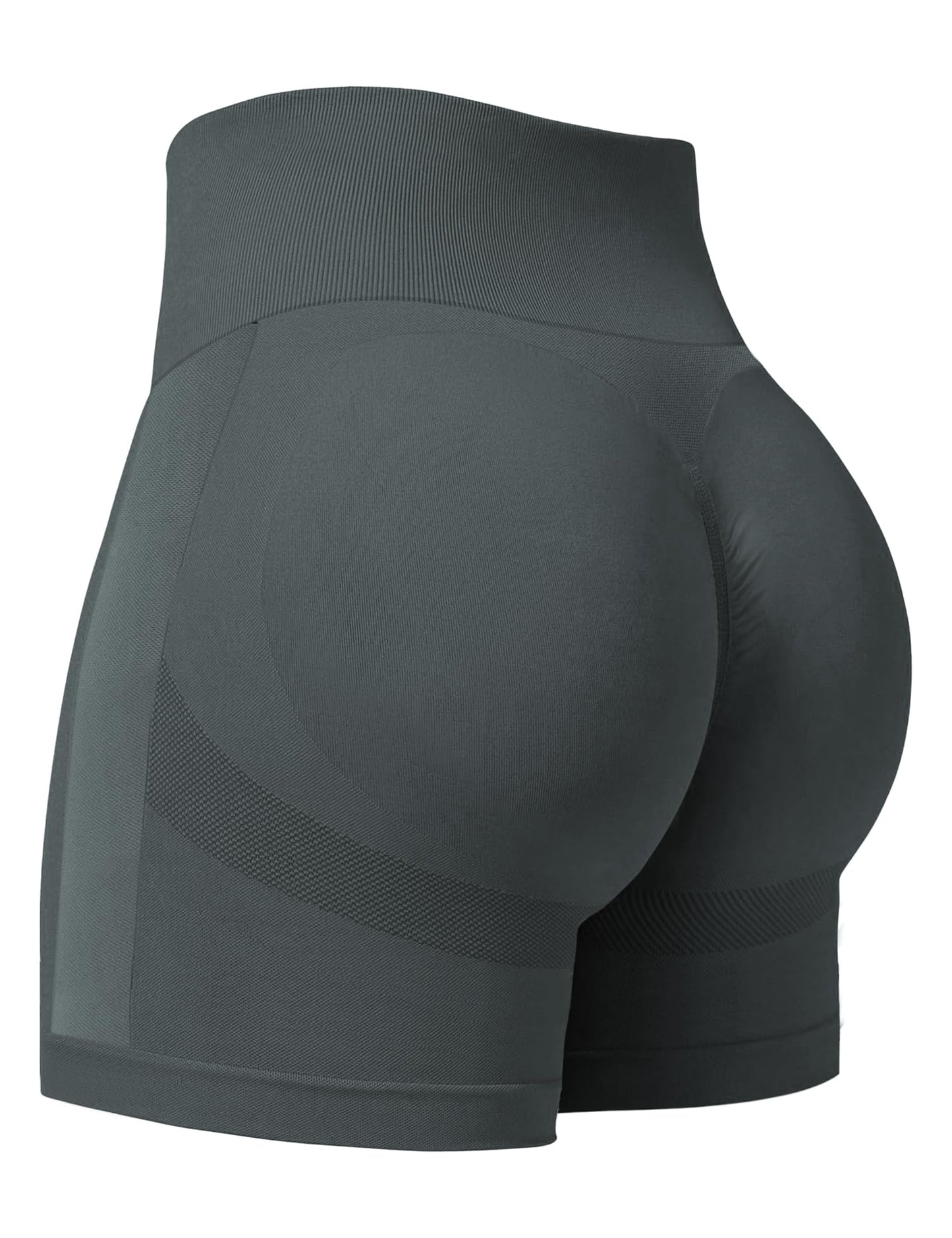 Womens Scrunch Gym Butt Lifting Seamless Shorts Yoga High-Waisted Workout Athletic Running Exercise Active Booty Shorts Squat Proof Stretchy Leggings Pants Fitness Sport Biker Spandex 5 Dark Grey