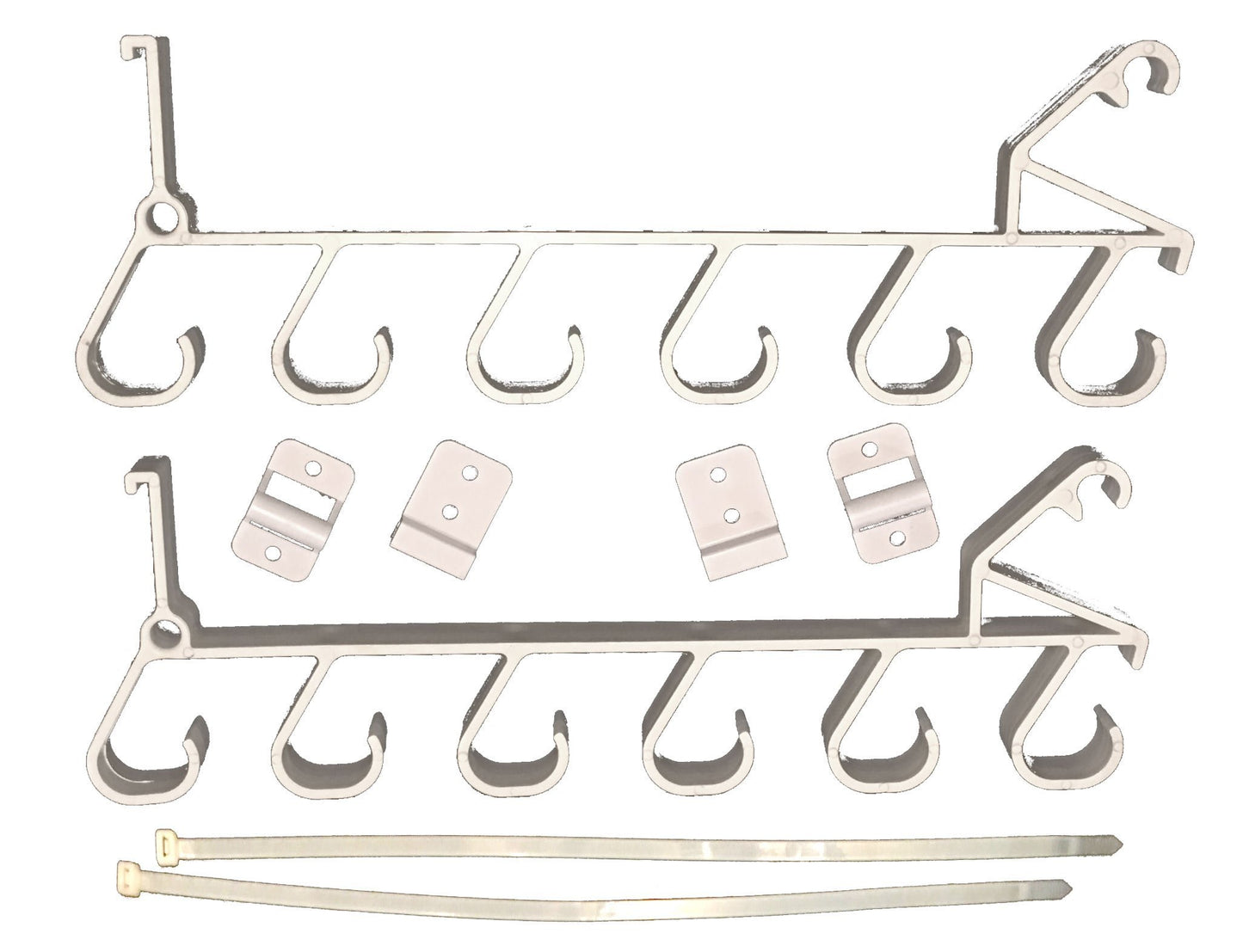 Fourth Wall Solutions Storage Rack for Garage Doors with Hooks for Fishing Rods, Kayak Paddles and More