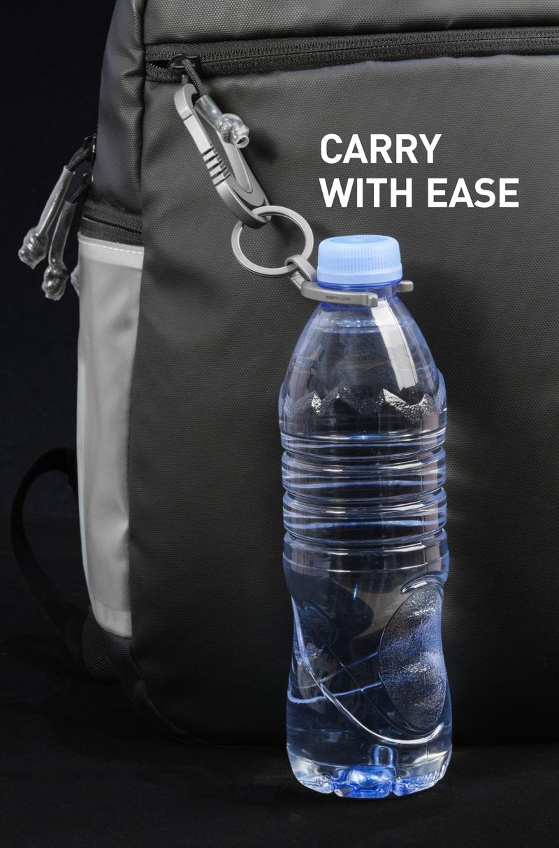 KEEPO LINK Titanium Water Bottle Holder, Keychain Water Bottle Clip for Everyday Carry Outdoor Hiking & Climbing, OLT04 (With carabiner)