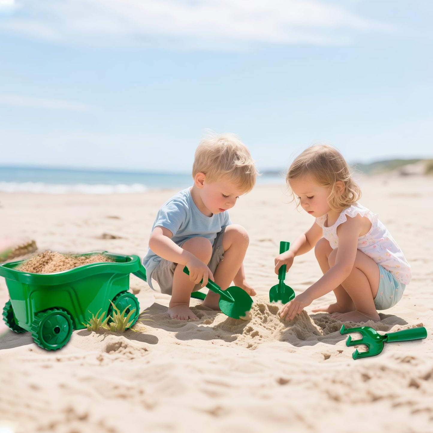 Kids Gardening Tools with Outdoor Yard Wheelbarrow Set Toys, Ages 3+