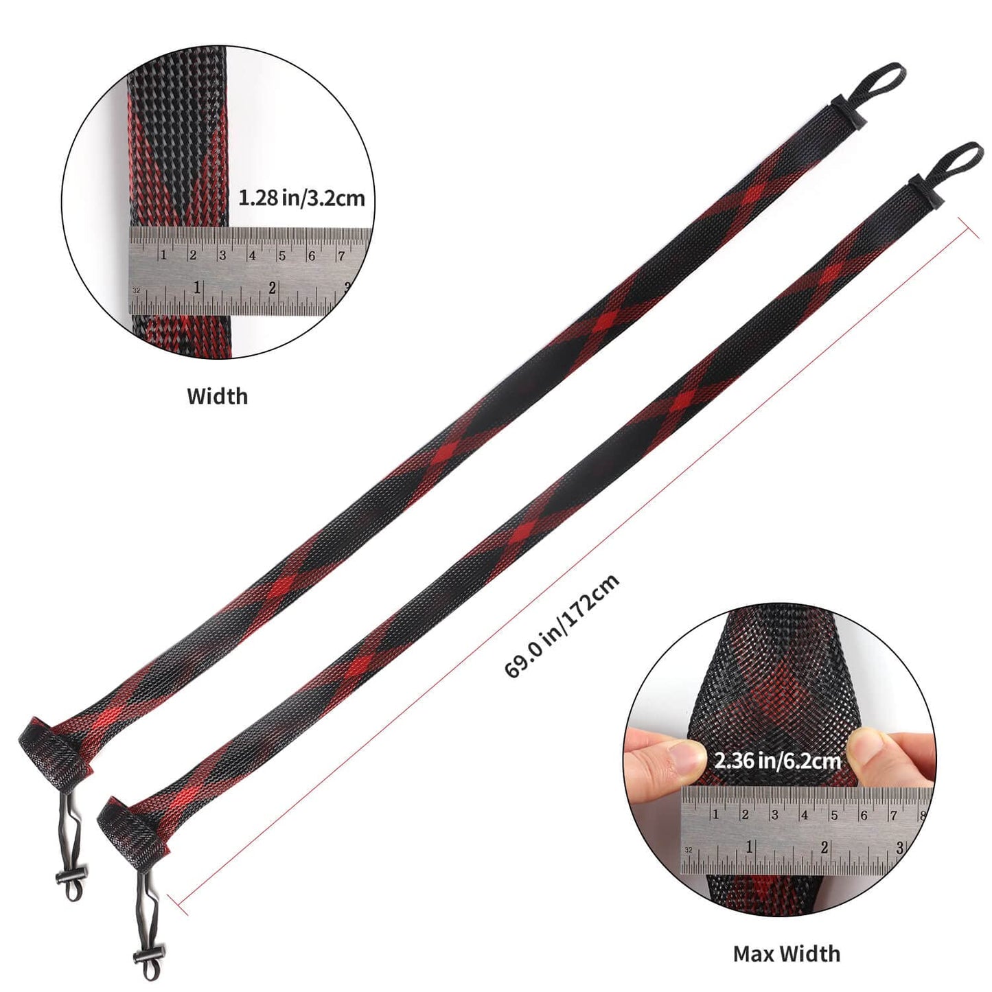 NATRUTH Rod Sock Fishing(10pcs)，Rod Sleeve Rod Covers 67inches/74.8inches Braided Mesh with Lanyard Rod Protector Pole Gloves Fishing Tools. Flat or Pointed End/Spinning for Casting Sea Fishing Rod