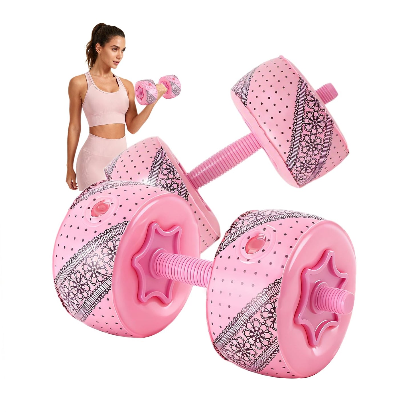 DEIRIS Travel Weights Water Filled Dumbbell Set of 2,6LB Hand Weights for Women at Home Gym Exercise Training