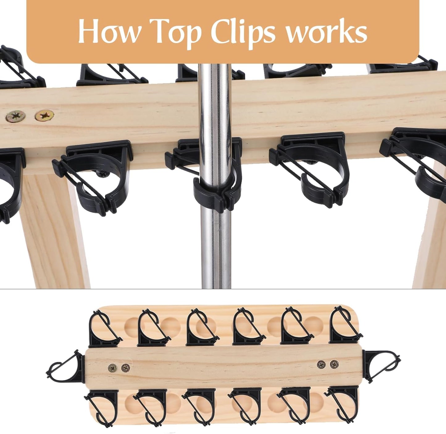 Fishing Rod Storage Rack - 100% Wood Floor Stand for 14 Rods | Garage Organization Solution