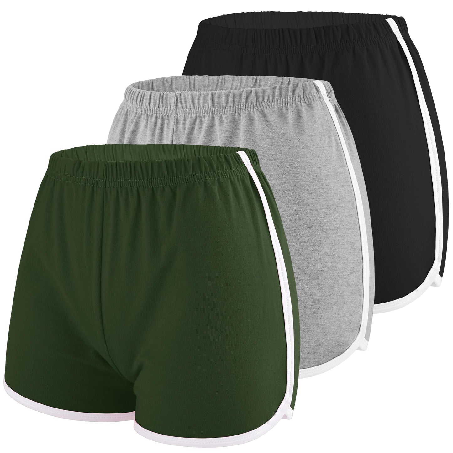 Motarto 3 Pieces Cotton Sports Short Dance Yoga Shorts Elastic Waist Athletic Shorts Running Shorts for Women