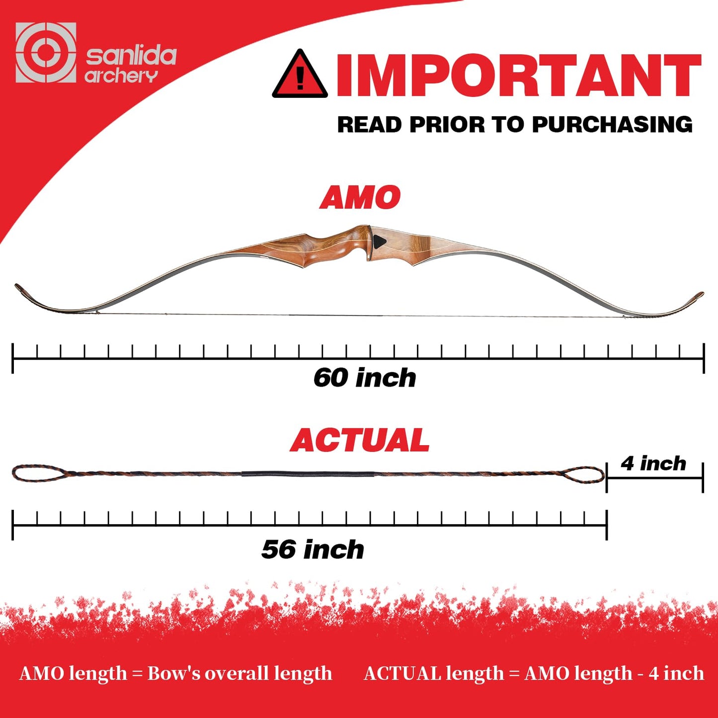 sanlida Archery 2PCS Dynaflight BCY D97 Handmade Flemish Twist Bow String Replacement for Traditional Longbow and Recurve Bow, 16 Strands，56 Inches