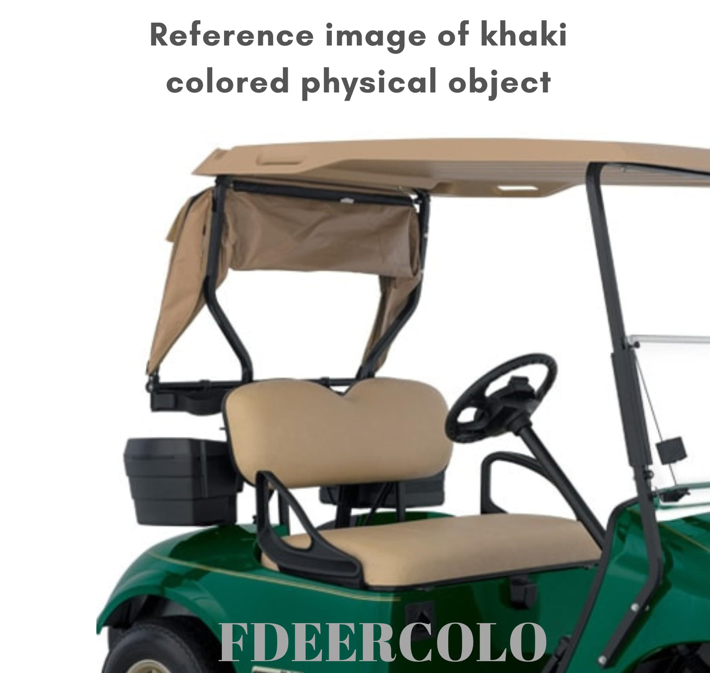 FDEERCOLO for EZGO Medalist TXT1994-2013 Golf Cart Front Seat Covers and Backrest Leather Replacement (Thermoformed/OEM Match) (Khaki)