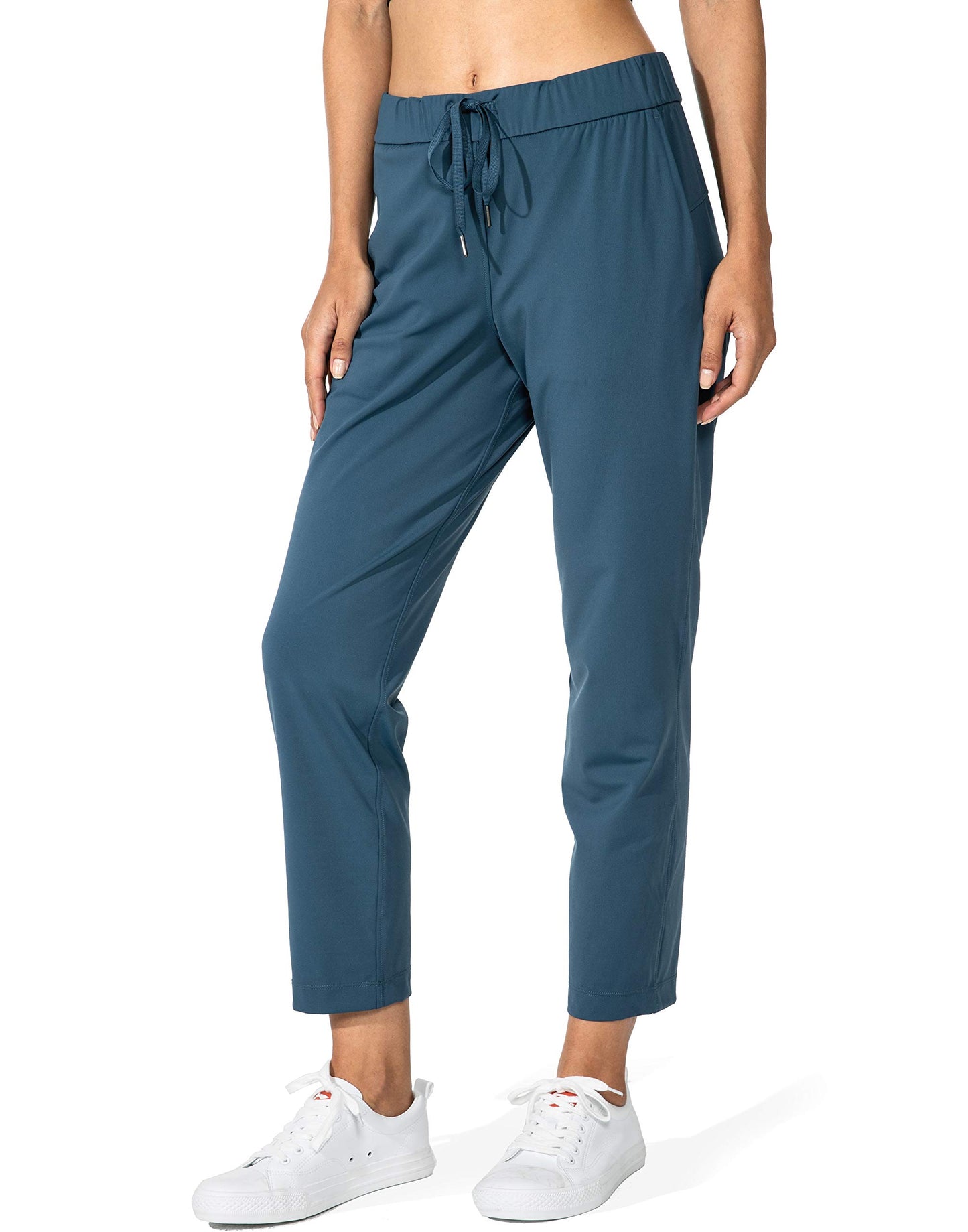 G Gradual Women's Pants with Deep Pockets 7/8 Stretch Sweatpants for Women Athletic, Golf, Lounge, Work (Indigo, Medium)