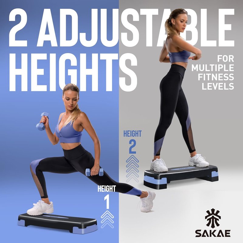 Aerobic Stepper Set - Adjustable Height Workout Platform with Dumbbells & Measuring Tape | 4 Color Options