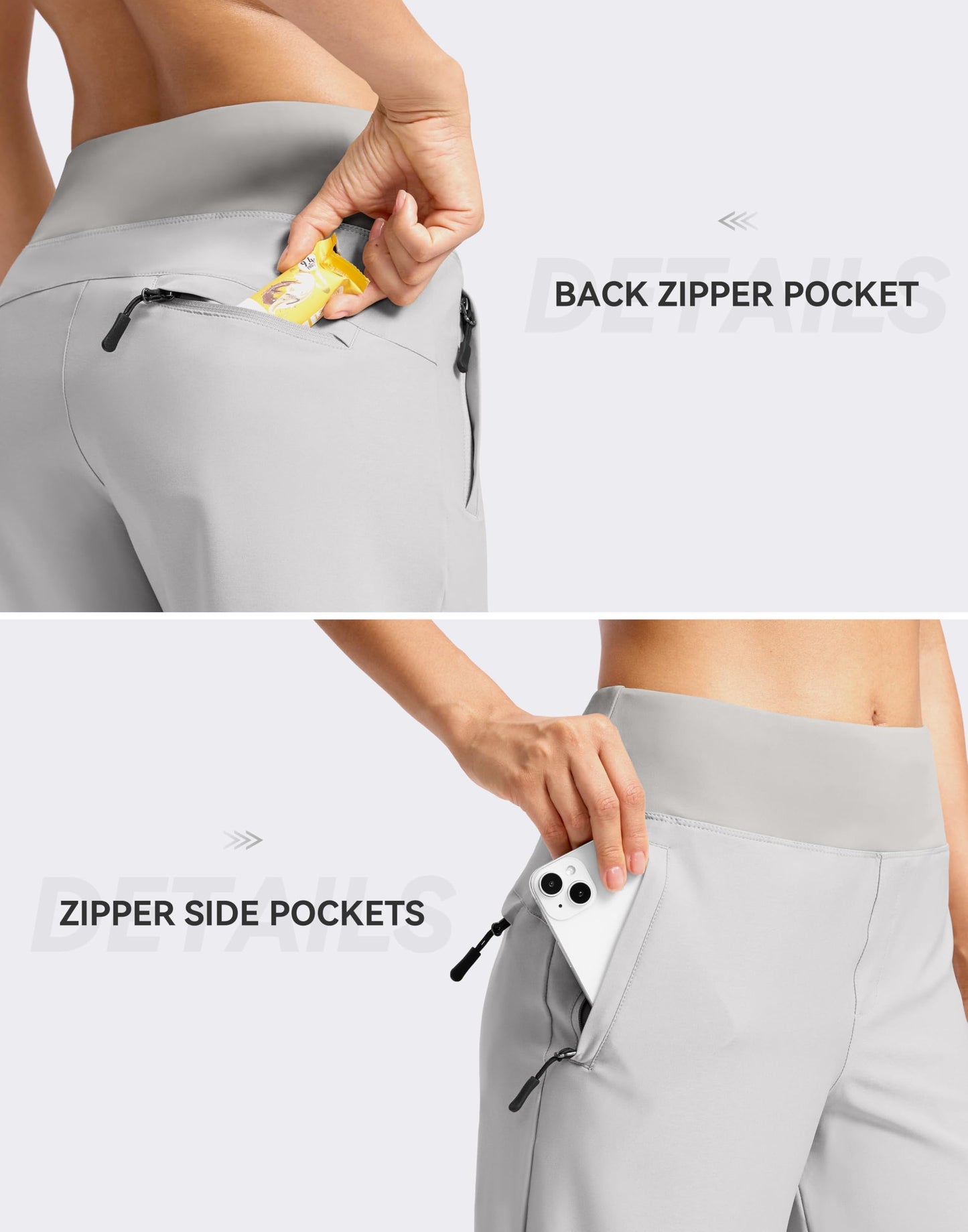 SANTINY Women's 5''/7'' Hiking Golf Shorts with 3 Zipper Pockets