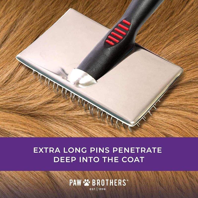 Professional Grade Extra Long Slicker Brush - Ergonomic Handle for Dogs | Removes Loose Undercoat & Tangles