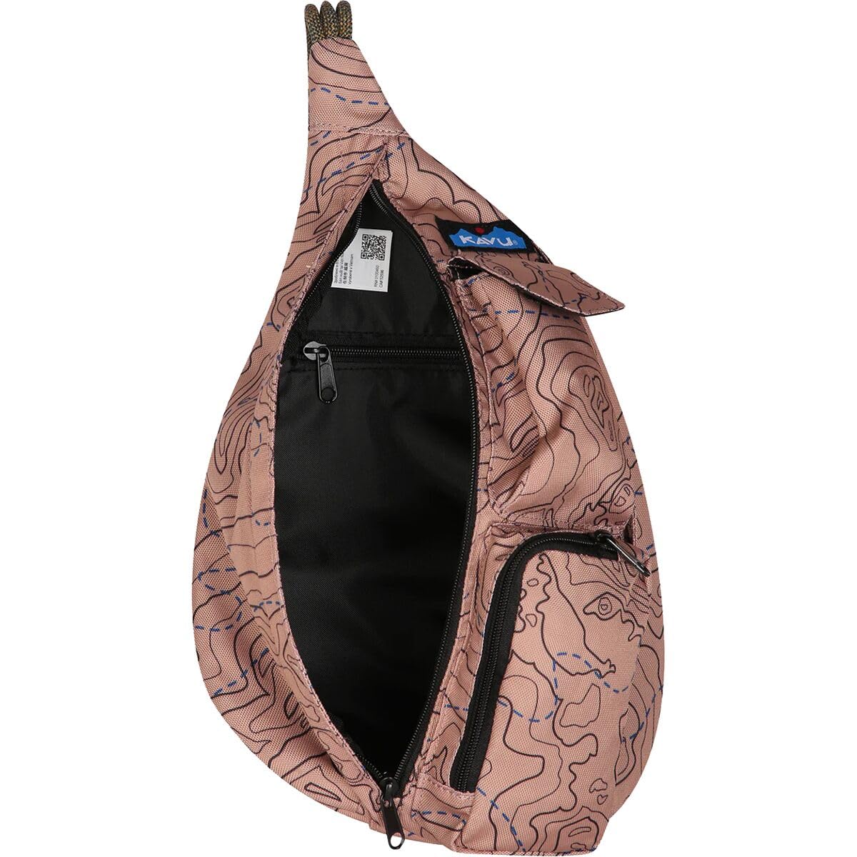 KAVU Mini Rope Sling Pack with Adjustable Rope Shoulder Strap, Sea Map
