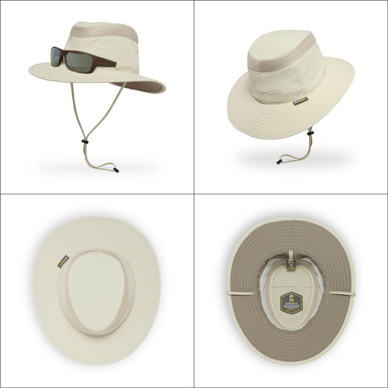 Sunday Afternoons Charter Hat - UPF 50+ Safari Sun Hat for Men & Women with Ventilation, Adjustable Fit, and Water-Repellent Design for Fishing, Hiking, Boating, or Travel, Cream, M