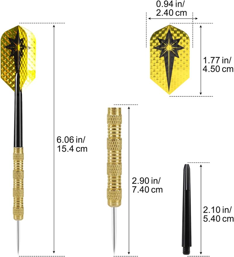 Professional Steel Tip Darts Set - 14 Grams Metal Darts for Dartboard | Durable Metal Tips
