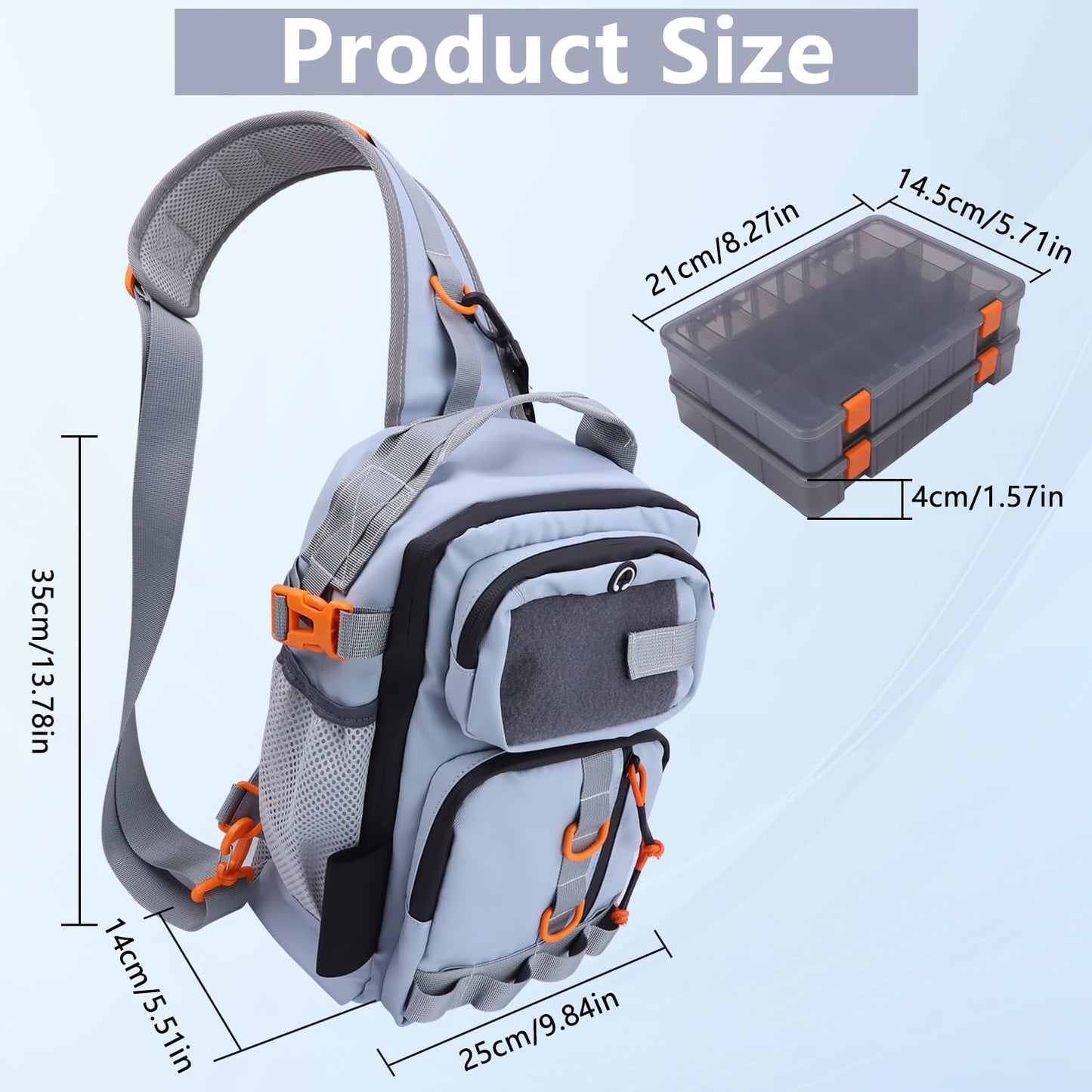 VKVXCLON Fishing Backpack Tackle Storage Bag with 2 Tackle Boxes,Lightweight Outdoor Water-Resistant Fishing Shoulder Bag with Rod Holder-Store Fishing Gear for Fishing(Grey)