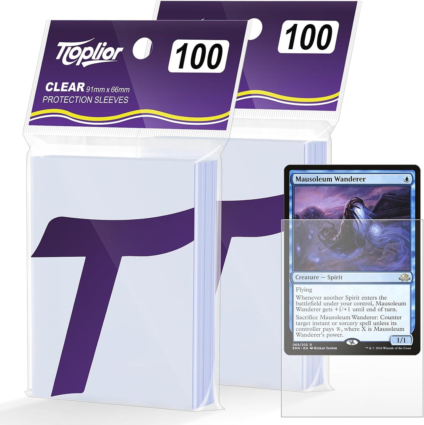 Clear Trading Card Sleeves - 200 Count Soft Plastic Protectors for MTG, TCG & Sports Cards | Standard Size