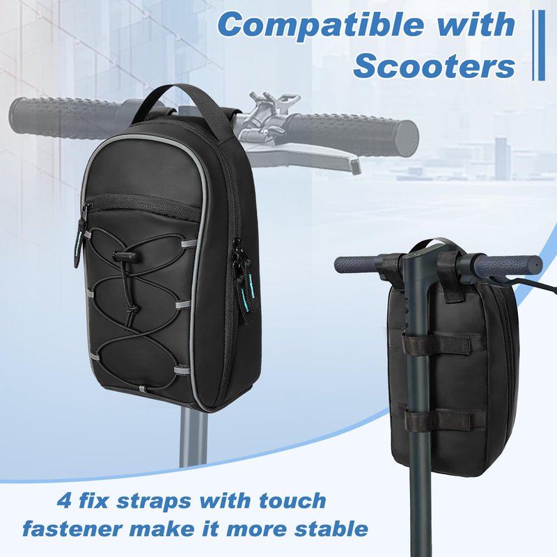 PGmoon Electric Scooter Bag with 4L Large Capacity, Universal Electric Scooter Handlebar Storage Bag with Multiple Pockets for Carrying Tools, Water-Resistant (Patent Design)