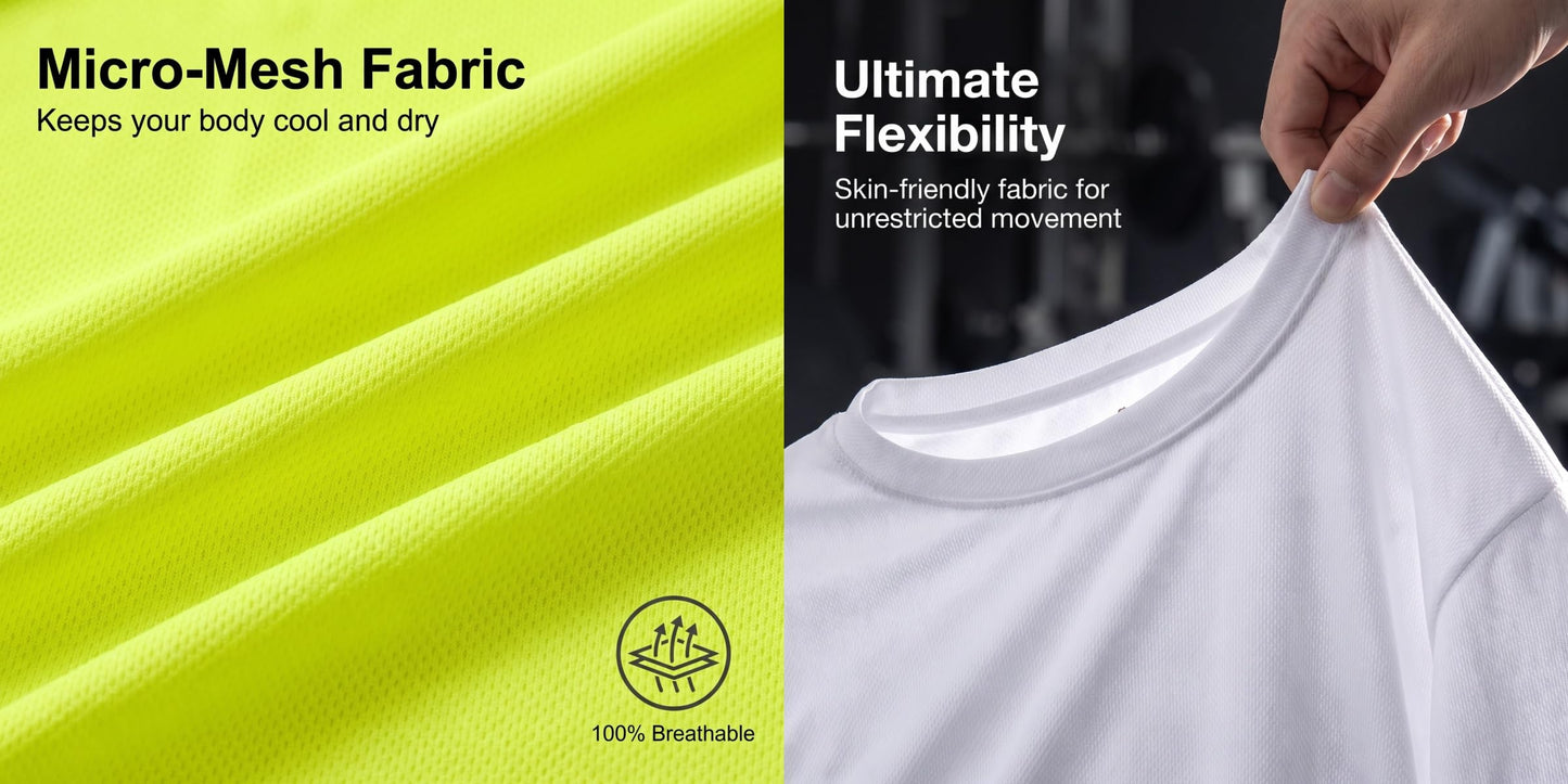 Yasumond UPF50+ T-Shirts Pack Breathable Quick Dry Athletic Classic Long Sleeve Crew Neck Sun Protection Tee Shirt for Men