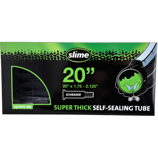 Slime 30079 Bike Inner Tube with Slime Puncture Sealant, Super Thick, Extra Strong, Self Sealing, Prevent and Repair, Schrader Valve, 20"x 1.75-2.125"