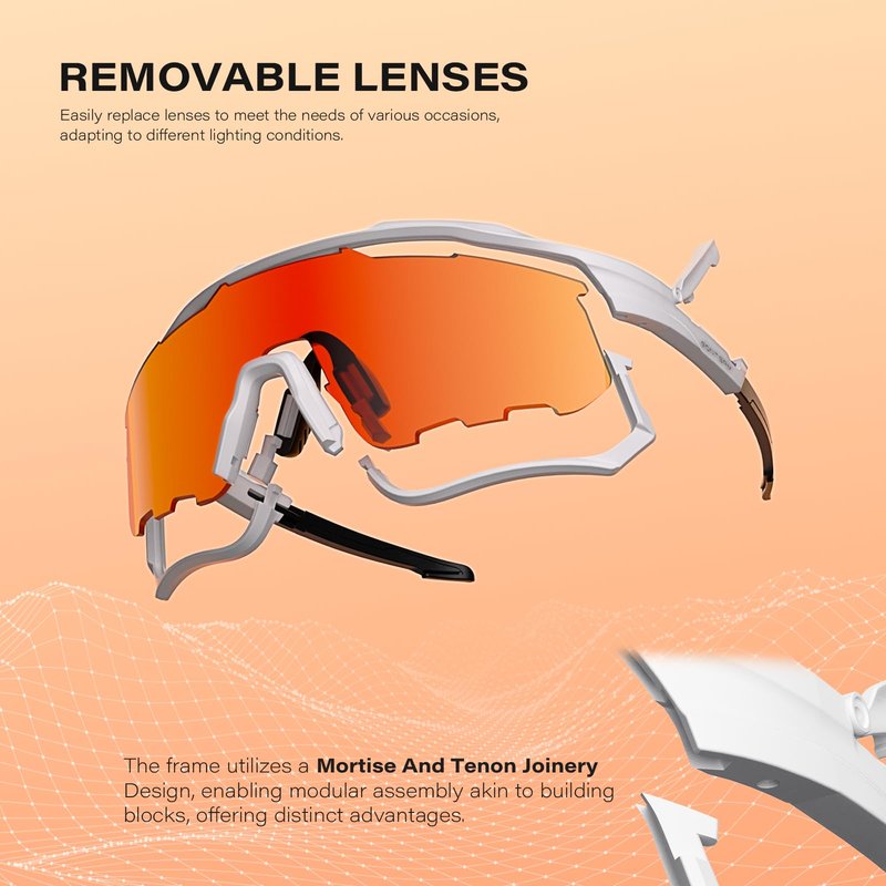 GONTSAM Polarized Cycling Glasses with Photochromic Effect, UV400 Protection, Detachable Sports Sunglasses with Winter Anti-Fog for Men & Women
