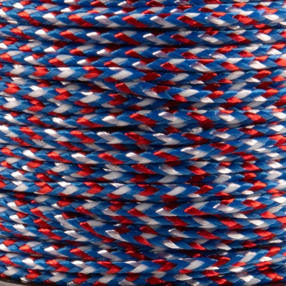 Micro Paracord - Thin Braided Crafting Cord for Fishing & DIY | 125 ft USA Camo Spool