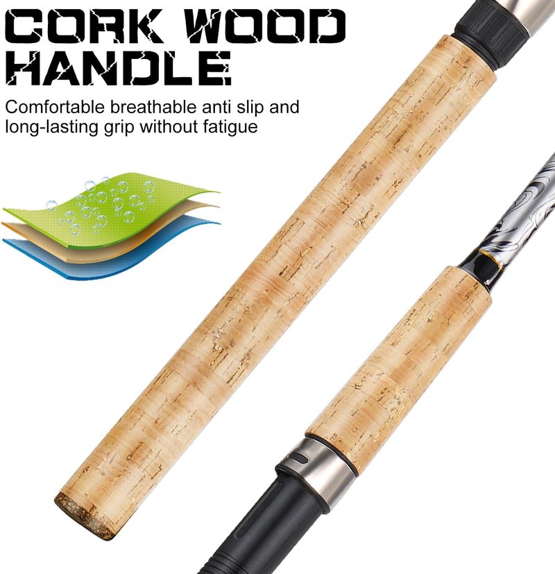 Sougayilang Fishing Rod - Strong Carbon & Glass Composite Spinning & Casting Rod for Bass, Trout, Catfish | Durable Stainless Steel Guides