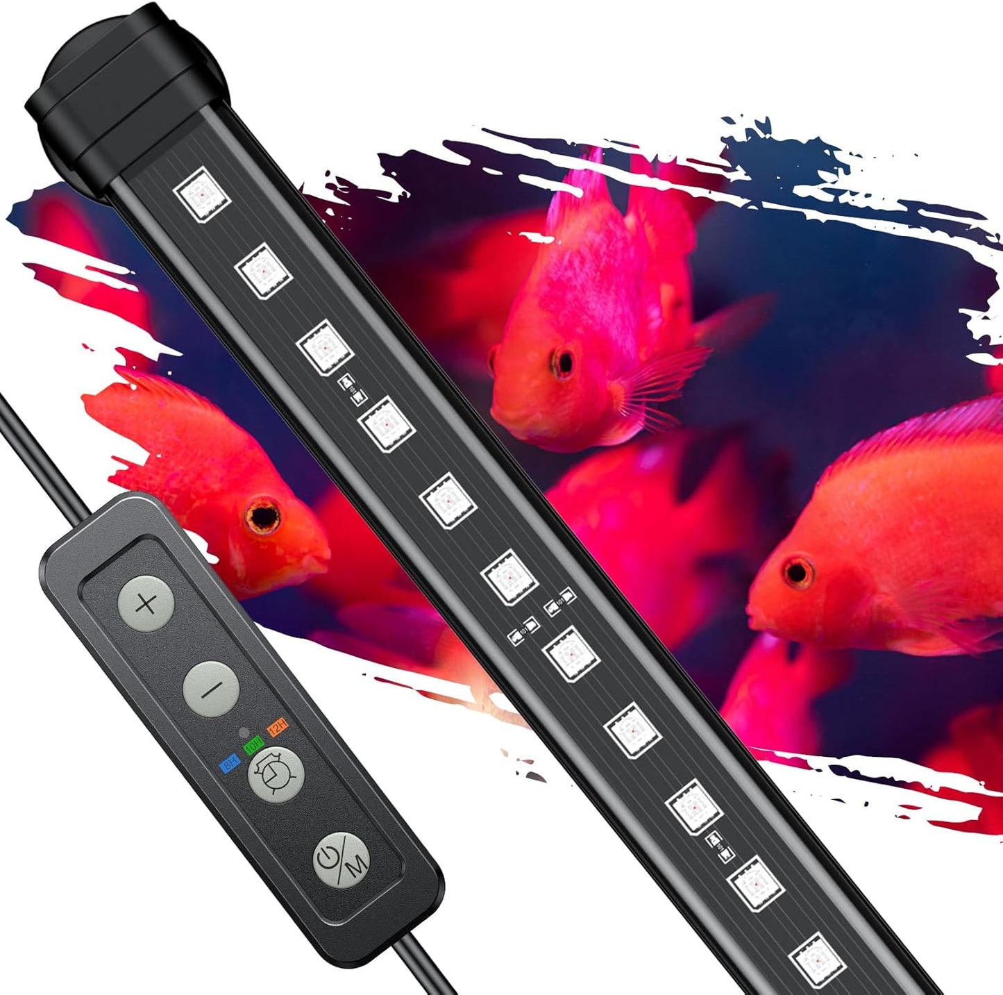Pawfly 8-Inch Aquarium Color Enhancement Light - IPX8 Waterproof LED for 8" to 15" Fish Tanks | 7 Effects & Adjustable Brightness