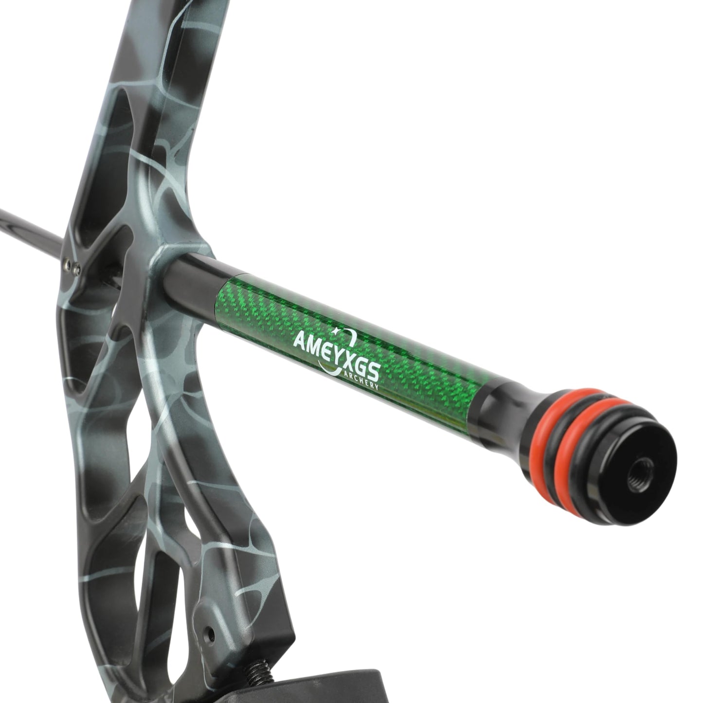 AMEYXGS 6/8/10/12 Inch Archery Bow Stabilizer Carbon Fiber Balance Bar Rod Side Rod Stabilizer Dampen Weight for Compound Bow Recurve Bow Accessory (Green, 10 Inch)