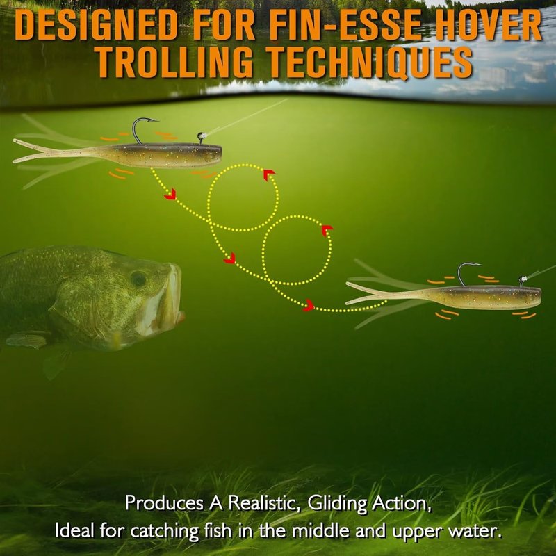 15PCS Hover Rig Jighead Swimbait Fishing Jig Heads - Bass Hooks 1/0, 3/0, 5/0 | 1/16OZ, 1/8OZ, 1/4OZ