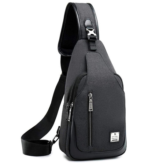 tuowan Small Sling Bag Crossbody Backpack Over the Shoulder Bag for Men Women Travel Outdoors, Lightweight Chest Pack (Large,Black)