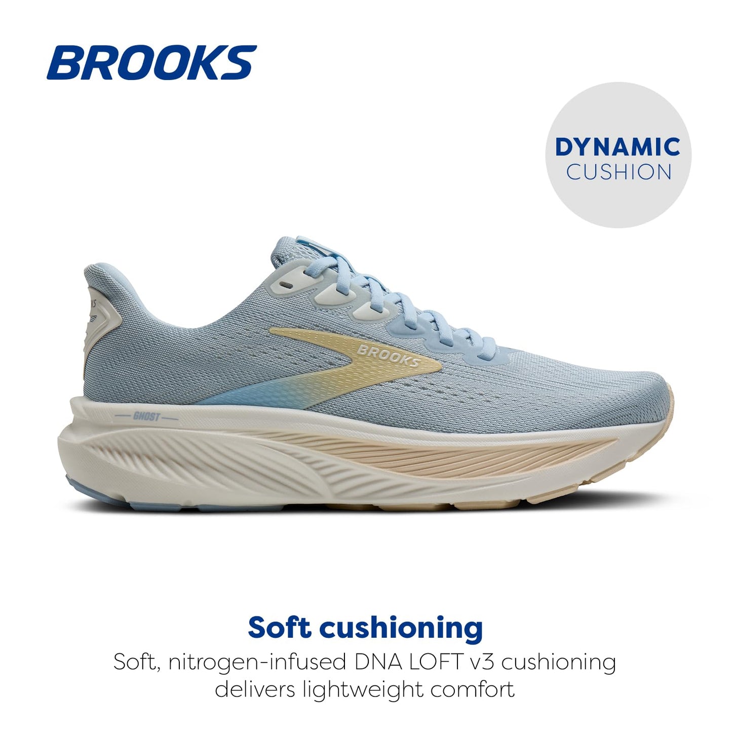 Brooks Women’s Ghost 17 Neutral Running Shoe - Skyway/Coconut/Sand - 10 Medium