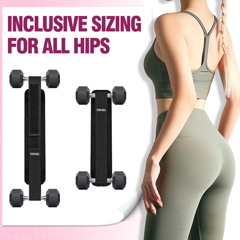 Sdakubby Hip Thrust Belt,Portable Resistance Bands Hip Thrust Machine Alternative with Anti-Slip Pad-Max 400LBS Loading for Squats,Lunges, Glute Bridges at Home Squat Machine,Black