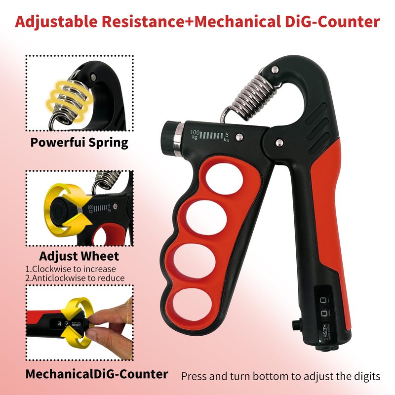 Senston Grip Strength Trainer 2 Pack - Adjustable 11-220Lbs (5-100KG) with Auto Counter, Hand Grip Strengthener, Forearm Exerciser for Athletes, Musicians, Gym, Home, Injury Rehab