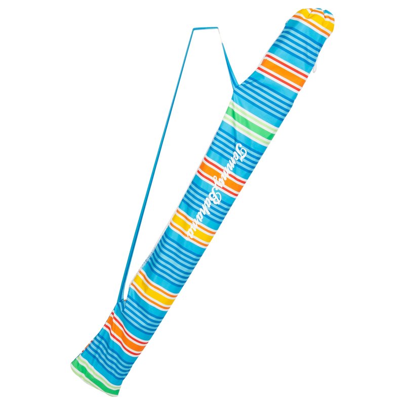 Tommy Bahama 6' UPF 50+ Tilt Beach Umbrella with Integrated Sand Anchor, Wind Vent, and Carry Bag, Multi Stripe