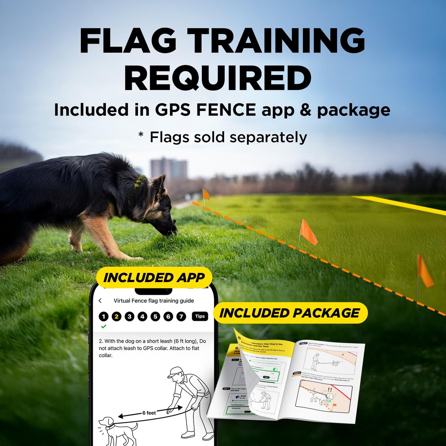 Dogtra GPS Dog Fence & Titanium Enhanced Contacts | No Subscription, Wireless Custom Fence with App, Tone/Vibration/Correction, Waterproof Rechargeable Collar 15lbs+, Better Comfort & Connection