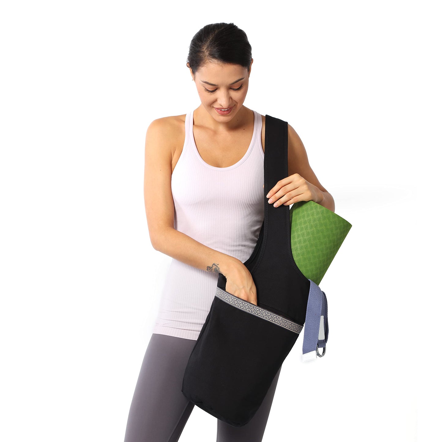 ANIWEY Yoga Mat Bag with Large Size Pocket and Zipper Pocket, Yoga Mat Strap Bag, Fit Most Size Mats Yoga, Yoga Bags and Carriers for Women