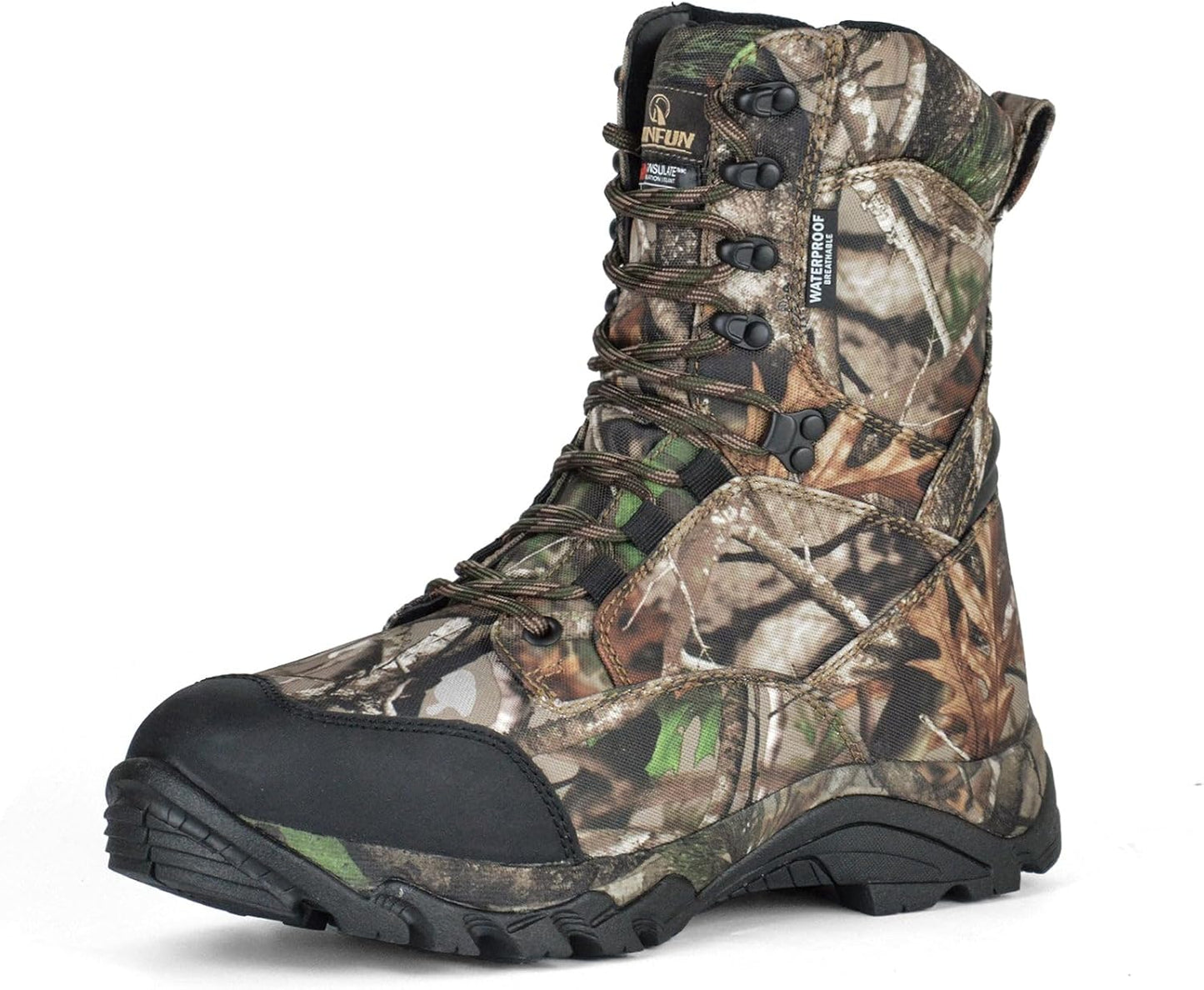 Men's Waterproof Hunting Boots - 8" Lightweight Insulated Camo Work Boots | 400g Thinsulate