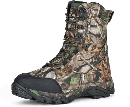 Men's Waterproof Hunting Boots - 8" Lightweight Insulated Camo Work Boots | 400g Thinsulate