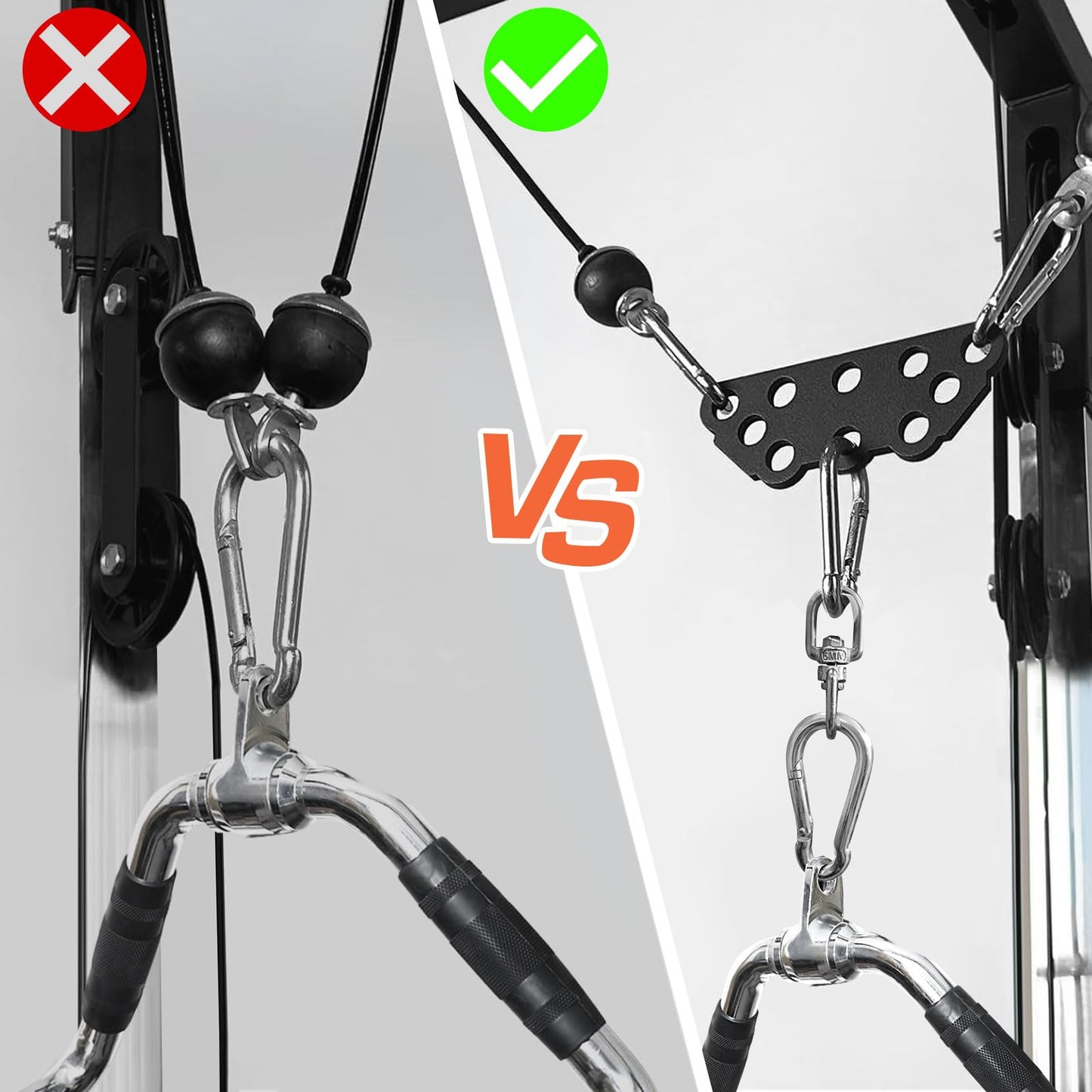 LAT Pull Down Bar Attachment for Cable Machine - Multi-Grip Fitness Spreader Bar for or Home Gym Fitness Pulley System