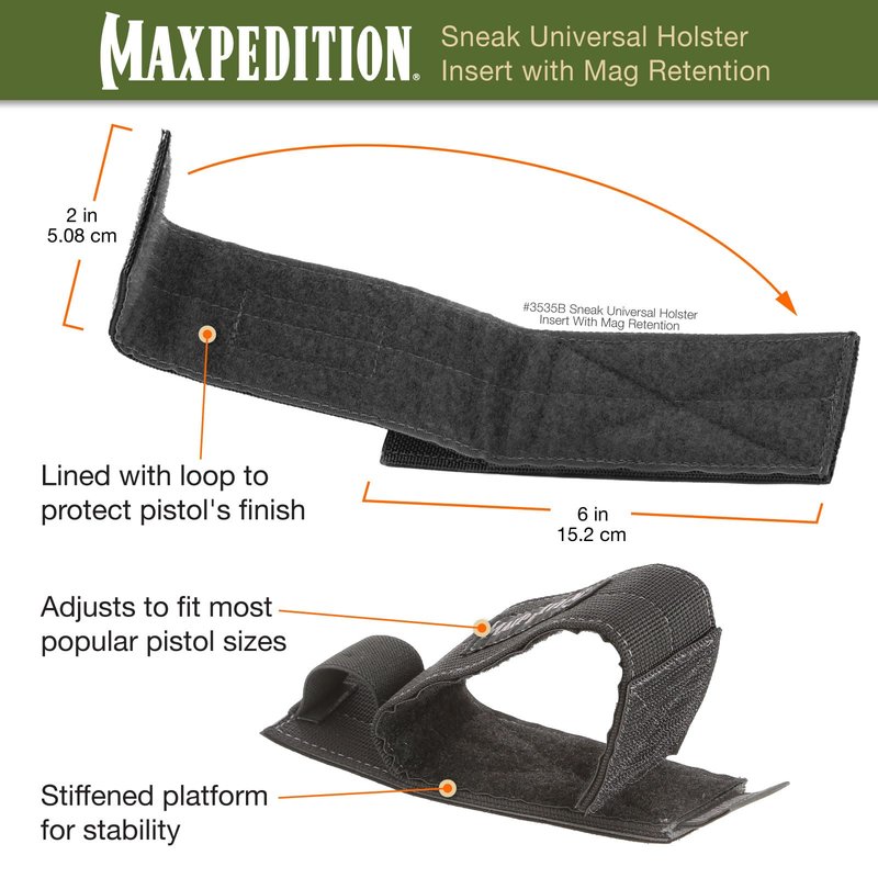 Sneak Universal Holster Insert with MAG Retention (Black)