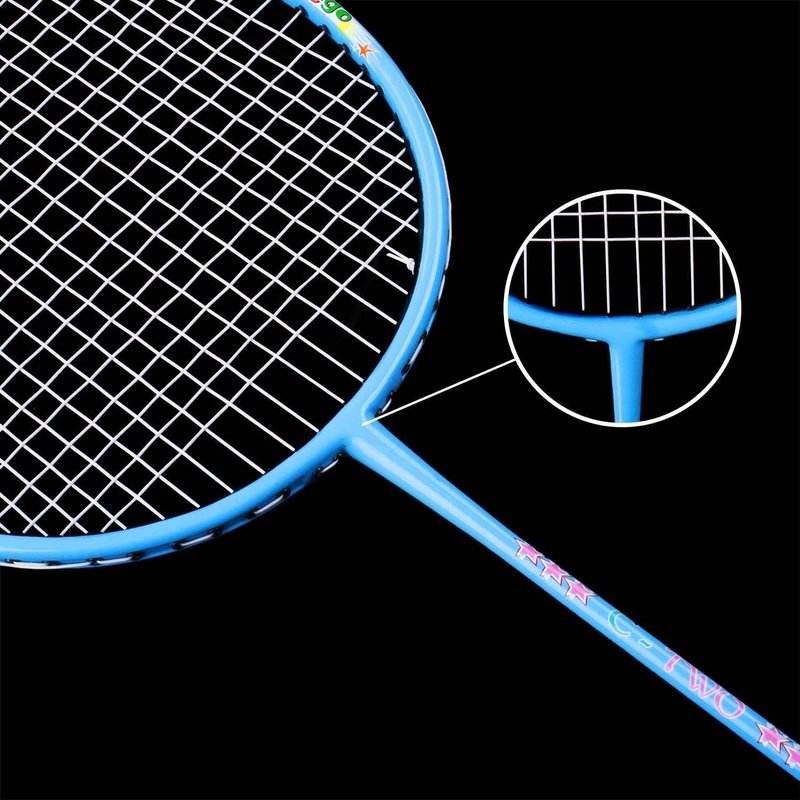 Senston Lightweight Beginner Badminton Set | 2 Rackets, 2 Shuttlecocks, Carry Bag Pink and Blue