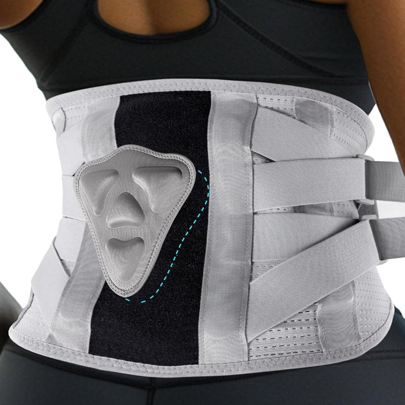 Back Brace for Lower Back Pain Relief - 4X Stronger Lumbar Support Belt with Heating Massage Pad, Adjustable Posture Corrector for Sitting Long Hours, Breathable & Thin Father's Day / Birthday Gifts, XL (Waist 32 - 39")